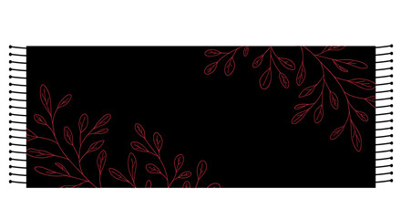 Not bad ikon. Author's concept. Stylish black background with red leaf pattern