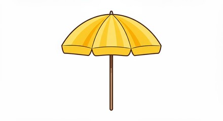 Obraz premium Yellow cartoon umbrella illustration graphic design