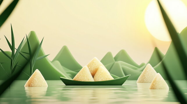 zongzi on the dragon boat