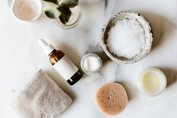 Skin care natural cosmetics. Beauty concept for face and body care.