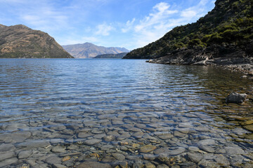 Fototapeta premium Landscape of Mou Waho scenic reserve in lake Wanaka, New Zealand