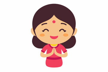 little girl vector illustration 