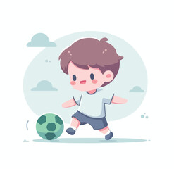 vector image of a child playing ball