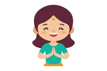 little girl vector illustration 