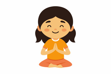 little girl vector illustration 