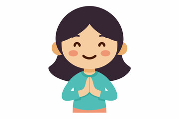 little girl vector illustration 