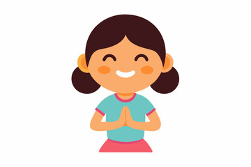 little girl vector illustration 