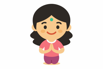 little girl vector illustration 