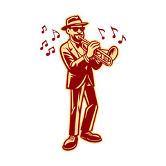 a man standing playing the saxophone jazz musical instrument