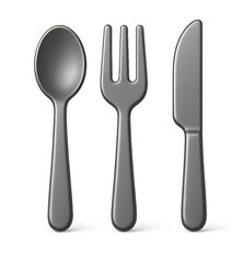 Silverware set isolated on black background spoon fork and knife cutlery kitchen utensils dining tools 100 transparent background