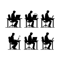 IT Professional at Workstation Silhouette