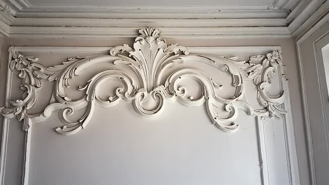 Elegant White Ornate Wall Decor: Architectural Detail