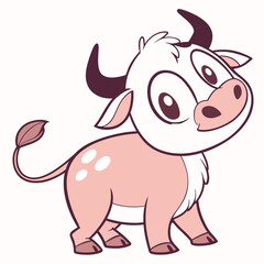 Naklejka premium Cute Bull Vector Illustration for Graphic Designs