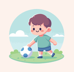 vector image of a child playing ball