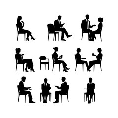 Job Interview in Progress Silhouette