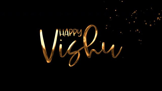 Animated happy Vishu graphic ideal for social media posts, printables, and greeting cards during the Vishu festival celebration in Kerala, India.