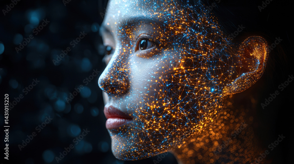 Poster innovative ai-powered media lab showcases the future of content creation with digital avatars and re