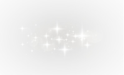 Abstract glowing light with glitter, flare, and shimmering magic sparkles. Transparent PNG vector for holiday party design, festive card, or winter sparkle texture background.