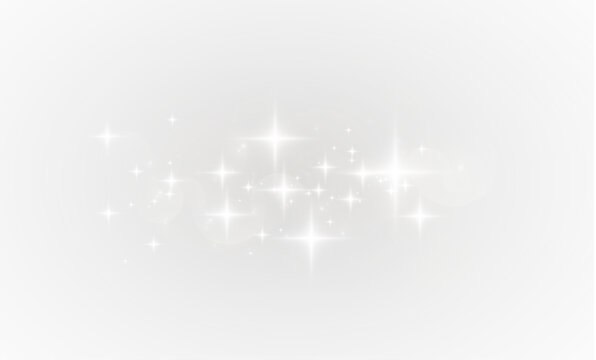 Abstract glowing light with glitter, flare, and shimmering magic sparkles. Transparent PNG vector for holiday party design, festive card, or winter sparkle texture background.