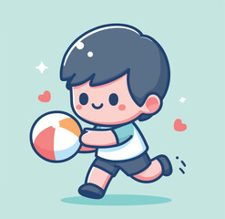 vector image of a child playing ball