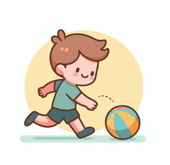 vector image of a child playing ball
