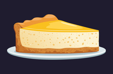 Piece of Cheesecake - Vector Illustration