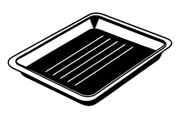 Baking Sheet Vector Line Drawing Illustration