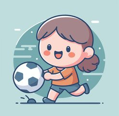 vector image of a child playing ball