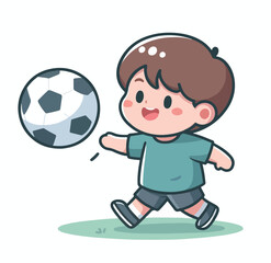 vector image of a child playing ball