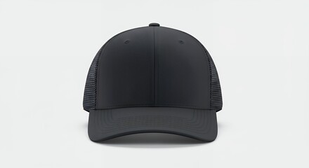 Fototapeta premium Blank dark gray baseball cap design template