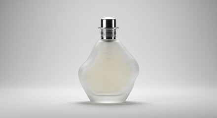 Elegant white perfume bottle studio shot