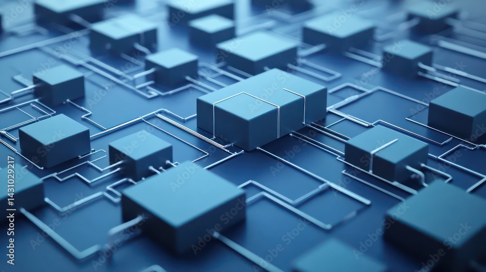 Poster abstract circuit network of cubes