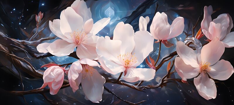 Magnolia champaca shaped constellation, ai generative