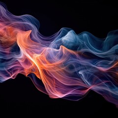 Fototapeta premium Colorful swirls of smoke dance in vibrant hues, creating mesmerizing patterns against a dark background
