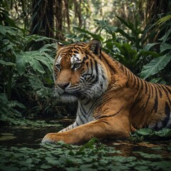 Obraz premium tiger in the water