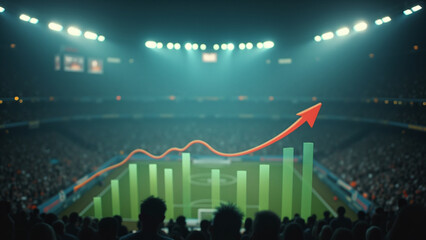 Football Stadium with Statistical Graph Overlay