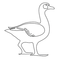 Duck continuous single line minimalist design, the best use for logo banner premium vector