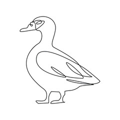 Duck continuous single line minimalist design, the best use for logo banner premium vector