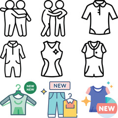 New Clothes Icon for Eid and Family Celebration vector illustration