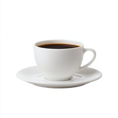 Obraz premium Coffee cup with saucer isolated on white background