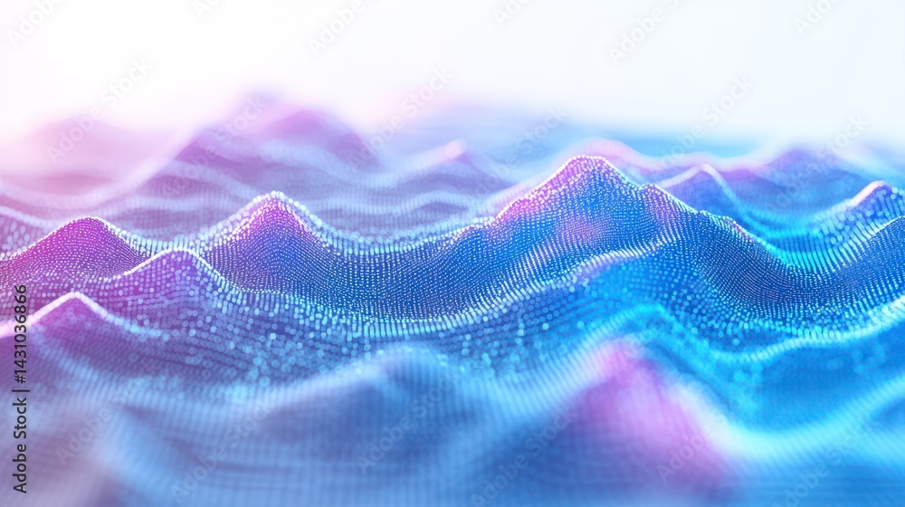 Poster abstract digital landscape of data points