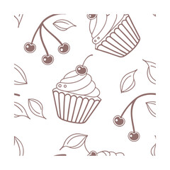 subtle cupcake line art pattern Fashion, Textiles, Home Decor, packaging Design, Graphic Web Design, Stationery Prints, Art Craft, Interior Design, Accessories  Lifestyle Products