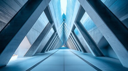 Concrete Corridor: A Serene, Geometric Architectural Vision