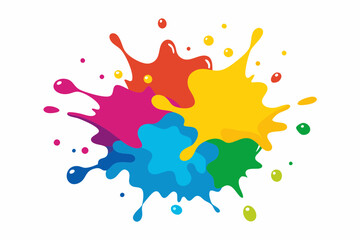 colorful paint splashes vector  illustration 