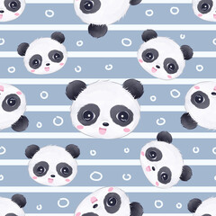 Fototapeta premium Cute and funny baby animal seamless patterns and wallpaper