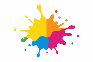 colorful paint splashes vector  illustration 