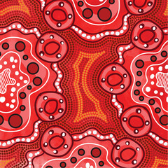 An artistic depiction rooted in Aboriginal dot painting traditions