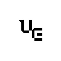Obraz premium cool minimalist logo UE sporty style monogram Alphabet Initial square concept