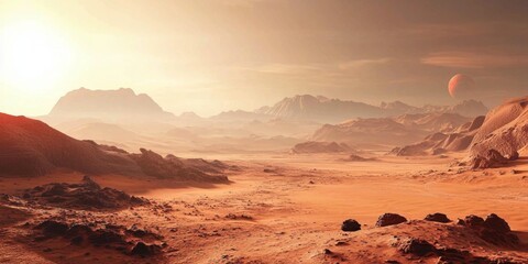 Naklejka premium Adventures Await: Imagining Travel Beyond Earth in a Galaxy of Wonders