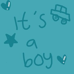 hand drawn alphabet it's a boy